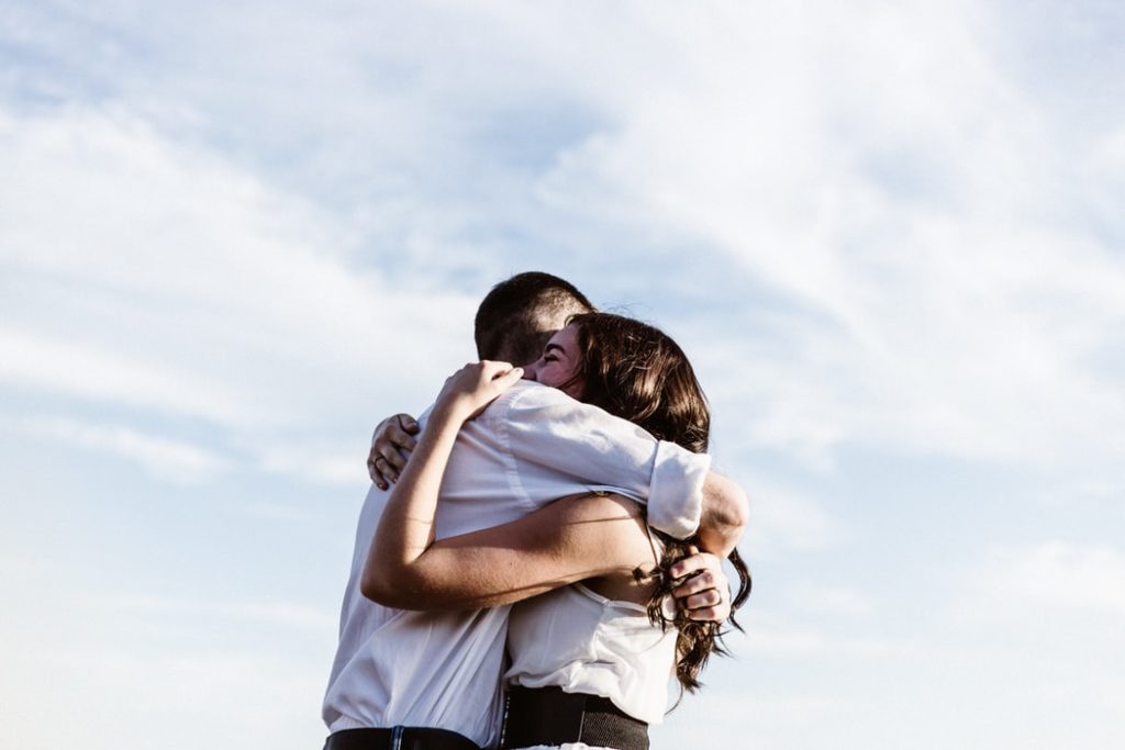Couple hugging